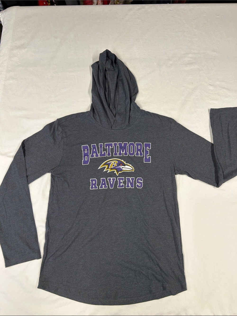 Baltimore Ravens boys long sleeve hooded Tshirt.